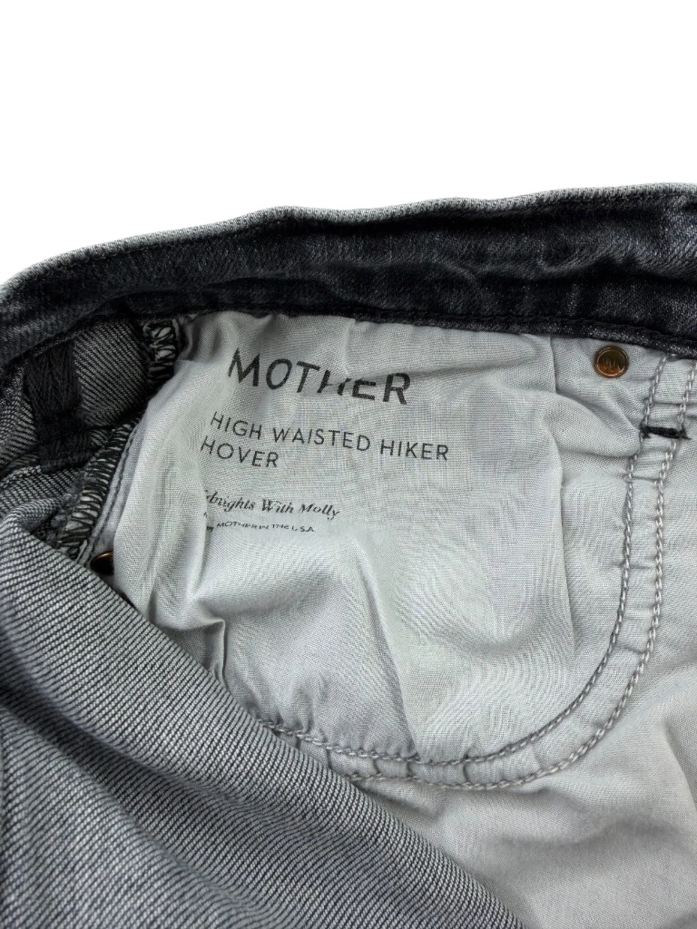 Mother Superior High Waisted Hiker Hover Jeans Midnights with Molly Size 32